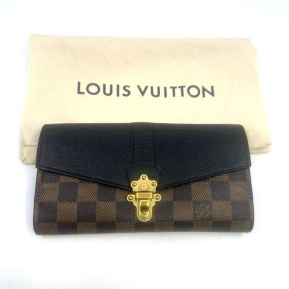 Louis Vuitton Damier Portefeuille Clapton Zipper Long Wallet